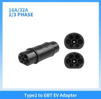 Adaptateur de charge pour véhicule électrique de type 2 en gros OEM, prise IEC 62196, courant nominal de 32 A, entrée/sortie J1772 CCS2, ignifuge, certifié CE