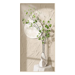 <b>Framed</b> Wall Art Abstract Painting Oil <b>Canvas</b> Beige Aluminum Alloy Rectangle Entryway Living Room Decor - Product Image 5