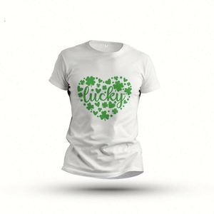 Wholesale Four Leaf Clover St. Patricks Day Graphic Crewneck Tee <b>Shirt</b> Custom Design Casual Green T-<b>Shirt</b> - Product Image 2
