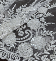 Tela de Tul Bordada con Lentejuelas de Alta Calidad, Doble Cara, Resistente a la Encogimiento, para Novias y Bodas
