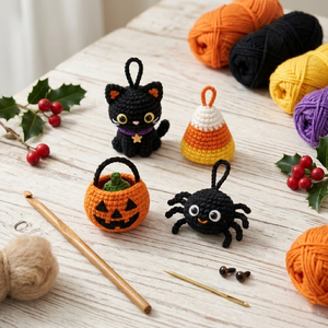 Kit <span class=keywords><strong>de</strong></span> Ganchillo Navideño <span class=keywords><strong>para</strong></span> Principiantes - Set <span class=keywords><strong>de</strong></span> 4 Adornos Amigurumi, Kit <span class=keywords><strong>de</strong></span> Manualidades con <span class=keywords><strong>Hilo</strong></span> <span class=keywords><strong>de</strong></span> <span class=keywords><strong>Algodón</strong></span> Ecológico <span class=keywords><strong>para</strong></span> Venta al Por Mayor - Product Image 3