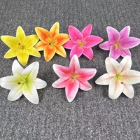 Tête de fleur de lys en soie 3D de haute qualité lys artificiel décorer des fleurs de gâteau de mariage