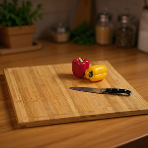 Tabla de cortar KESPER de bambú 40x30cm con cuchillo y pimentero, certificada por FSC - Product Image 2