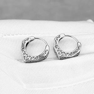 Pendientes de Aro Personalizados de Acero Inoxidable 316L, Elegantes, Impermeables, Estilo Occidental, para Hombre - Product Image 3