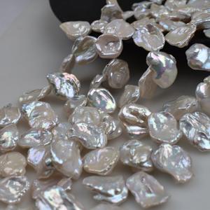 Collier de perles d'eau douce roses en forme de baroque, grande taille, semi-finies, pour la création de bijoux faits main avec accessoires - Product Image 3