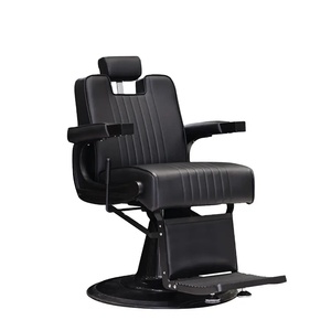 Jincheng Vente en gros Chaise de barbier professionnelle pour hommes entièrement noire Chaise de salon de <span class=keywords><strong>coiffure</strong></span> Belmont à cadre rétro - Product Image 3