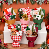 Karangan Bunga Natal Rajutan Tangan dari Benang, Bunga Buatan Abadi, Rangkaian Bunga untuk Liburan, Hadiah Natal Grosir