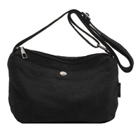 Sac bandoulière en toile simple et élégant pour femme, petit format, avec fermeture éclair, style européen et américain, idéal pour le collège et le shopping