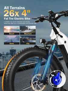 Actbest 2.0 Vélo électrique à pneus larges longue portée Ranger, livraison gratuite aux États-Unis, Vélo électrique à pneus larges longue portée Ranger 2.0, 2.0 - Product Image 2