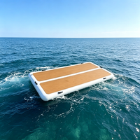 Plateforme flottante gonflable en PVC personnalisée avec une capacité de 1500 lb pour 5 à 10 passagers, yacht aquatique portable