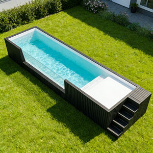 Piscina Familiar de 6m 7m para Jardín, de Madera WPC, con Ventana Acrílica, para Adultos, Spa Exterior, Piscina de Fibra de Vidrio - Product Image 1