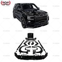 Kit carrosserie Zeekr 9X R Style en fibre de carbone sèche noir brillant : Lame avant, jupes latérales, diffuseur arrière, capot, passages de roues, spoiler de toit