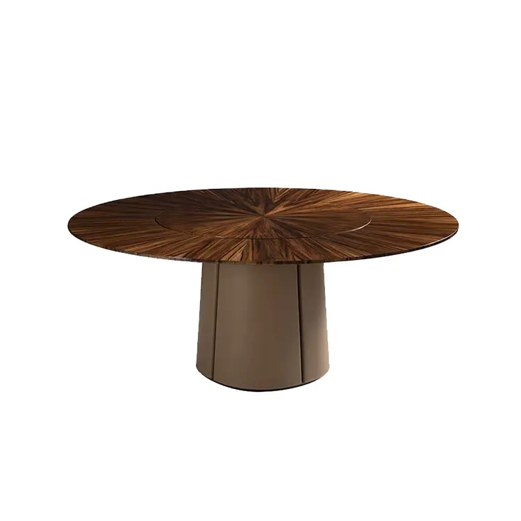 Nova em 2022 moderno design de madeira natural mesa de jantar, redonda marrom 4 6 assentos conjunto de madeira sala de estar móveis