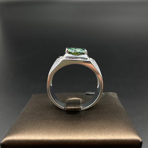 <span class=keywords><strong>Bague</strong></span> de Mariage pour <span class=keywords><strong>Homme</strong></span> <span class=keywords><strong>en</strong></span> Argent Sterling S925 de Luxe, Moissanite et Diamants Verts, Plaquée <span class=keywords><strong>Or</strong></span> <span class=keywords><strong>Blanc</strong></span> - Product Image 6