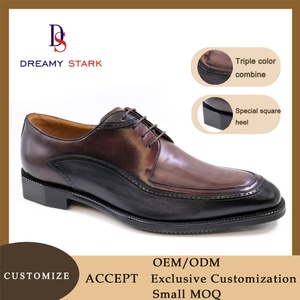Chaussures pour hommes classiques et formelles, en cuir véritable de haute qualité, fabriquées à la main, avec logo personnalisé, design original, confortables, à lacets, pour l'automne - Product Image 2