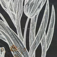 Dentelle WM DELACE, motif de tulipes exquis avec des paillettes, belle dentelle découpée, grande fleur brodée, tissu de dentelle pour robe de mariée