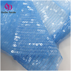 Maille brodée translucide en tissu à paillettes <span class=keywords><strong>bleu</strong></span> royal 100% polyester pour gilet et costume pour garçons - Product Image 5