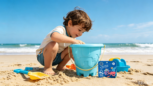 Secchiello da Spiaggia in Plastica Colorato per Bambini, Giocattolo Leggero e Resistente per Costruire Castelli di Sabbia in Estate - Product Image 3