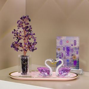 <b>Crystal</b> Swan Money <b>Tree</b> Treasure Bowl High-end Gift Home Decoration Entrance Hall Living Room Ornament New - Product Image 1
