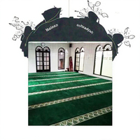 Moquette de luxe pour mosquée, en rouleau, à poils coupés et longs, en nylon, motif personnalisé, pour revêtement mural et sol de salle de prière