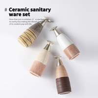Bouteille pompe en céramique légère de style luxueux pour savon pour les mains, lessive, gel douche ; Distributeur rechargeable grande capacité