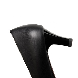 Moda <span class=keywords><strong>donna</strong></span> moda <span class=keywords><strong>tacco</strong></span> <span class=keywords><strong>medio</strong></span> pump <span class=keywords><strong>scarpe</strong></span> da sera a punta quadrata con ornamento di fiocco e Design a blocchi di colore per abiti estivi da ufficio - Product Image 4