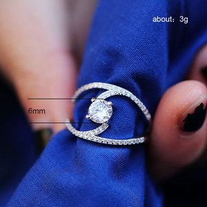 Curved Sparkling Stone Ring For Women Elegant Fashion Finger Jewelry <b>Gift</b> - Product Image 4