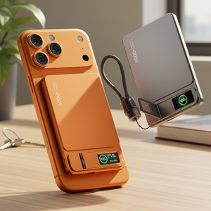 <span class=keywords><strong>Cargador</strong></span> Portátil Magnético Inalámbrico con Pantalla TFT, Delgado, Personalizable, 3 en 1, Mini, con Soporte para Teléfono Integrado, 5000 mAh - Product Image 1