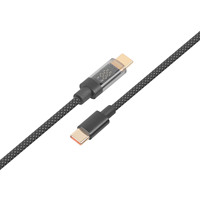 Cable de Datos Tipo-C con Pantalla Digital de Nailon, Cable de Carga Rápida de 100 W PD, Cable Transparente en Tiempo Real
