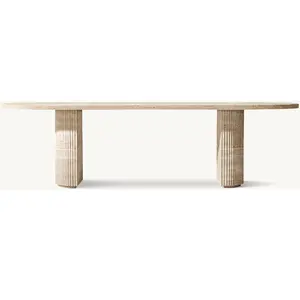 Luxury Byron Design Table Dining Room Furniture Travertine Marble Dining Tables