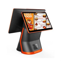 Pos кассовые продажи и розничная оплата 15,6 ''с двойным дисплеем I5 Windows11 система Pos для ресторана с внутренним принтером