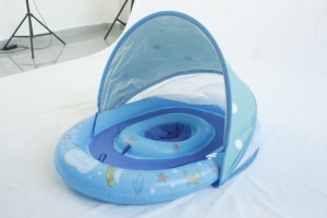 ห่วงยางว่ายน้ำเด็กแบบเป่าลม PVC พร้อมที่บังแดด  แบบไม่ต้องเติมลม  ที่นั่งลอยน้ำสำหรับเด็ก - Product Image 3