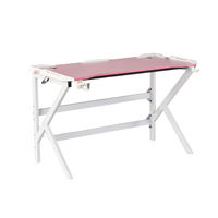 Mesa de Juego en Forma de K, Moderna, de Madera y Metal, con Luces LED RGB, para Juegos de PC, Oficina en Casa, Escritorio para Computadora, Mesa de Juego para Videojuegos