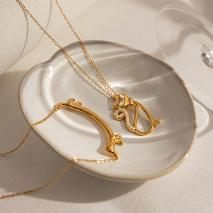 Collier avec pendentif chat en acier inoxydable avec strass pour femme, bijoux cadeau - Product Image 2