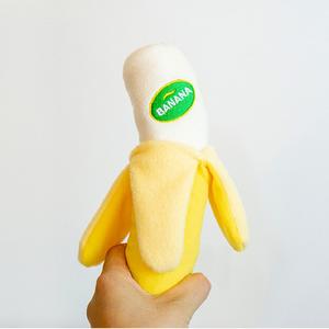 Jouets à couiner pour animaux de compagnie écologiques, série de fruits, banane, peluche pour chien, jouets à mâcher durables, sûrs, utilisation intérieure et extérieure, vente en gros - Product Image 3