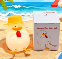 Lampu Malam Silikon Bentuk Bebek Lucu Kontrol Sentuh Pengubah Warna Pengatur Waktu Mati Otomatis Pengisian Daya USB Lampu Kamar Tidur Portabel
