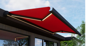 909 Model Full Cassette Retractable <strong>Awning</strong> LED <strong>Light</strong> for Motor Aluminum Folding Arm Polyester Remote Control-Outdoor Garden - Product Image 2