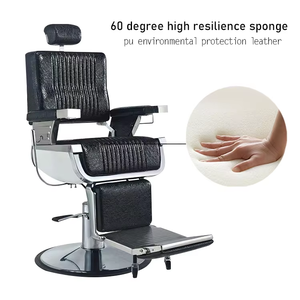 Vente en gros de chaises de barbier professionnelles vintage pour hommes meubles de salon de coiffure massage option bon marché pour salons de coiffure - Product Image 5