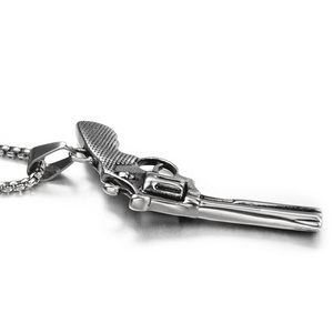 Nhà Máy Bán Buôn Hip Hops Men Jewelry Thép Không Gỉ <span class=keywords><strong>Gun</strong></span> Charm Pendant - Product Image 3