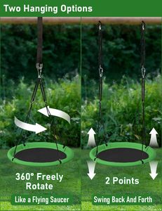Backyard Outdoor Adjustable Flying <b>Swing</b> Seat 40 Inch Diameter Saucer Tree <b>Swing</b> Set for Kids and Adults - Product Image 4