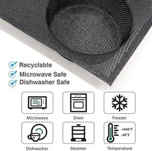 Moule à pain en silicone noir à 8 cavités en forme de rectangle pour <span class=keywords><strong>hamburger</strong></span> avec maille perforée pour la cuisson à la <span class=keywords><strong>maison</strong></span> - Product Image 4