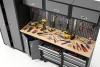 Ensemble de meubles de rangement d'outils en acier robuste à 5 tiroirs, personnalisable OEM, avec serrure à clé, capacité de charge de 600 kg, certifié CE, garantie de 3 ans