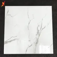 Commercio all'ingrosso di marmo look bianco carrelage porcelanto lucido gres porcellanato smaltato di ceramica pavimento di piastrelle 600x600