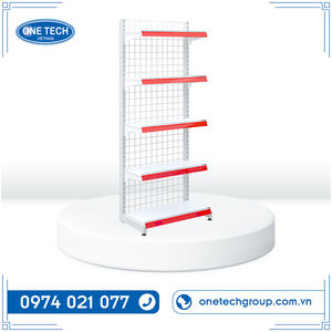 Étagère gondole à 5 niveaux en treillis métallique Vietnam One Tech Gondola Iron Supermarket Rack Fixed Back Grid Shelf - Product Image 2