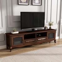 Meuble TV en bois massif de séquoia américain avec fonction de rangement, écologique, pour salon, chambre et hôtel