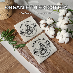 Etiqueta de Cuidado Ecológica y Orgánica 100% Algodón, Gruesa, con Diseño Impreso y Plegado en los Extremos, para Bolsas de Ropa y Zapatos - Product Image 2