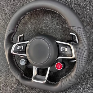 Cuir Offre Spéciale de démarrage à une clé pour Volkswagen <span class=keywords><strong>R</strong></span>-<span class=keywords><strong>line</strong></span> Passat <span class=keywords><strong>Golf</strong></span> Jetta Tiguan Polo Bora Arteon 2000-2025 volant de voiture - Product Image 3