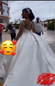 S4724F 2025 Luxury Women's Wedding Dress Elegant Style With Shoulder-Length Detachable Train High Quality Long 2-in-1 Tail - Product Image 2