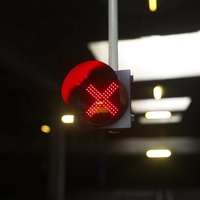 400mm simple face rouge croix verte flèche indicateur de voie IP65 PC boîtier Tunnel avertissement feu de circulation