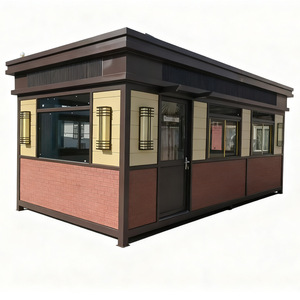Cabine de sécurité moderne en acier et bois, accessoire de porte industrielle extérieure en alliage d'aluminium, design coulissant pour la prévention des incendies - Product Image 1